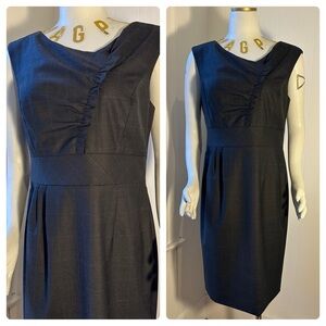 CLASSIQUES ENTIER Wool Plaid Structured Sheath Dress